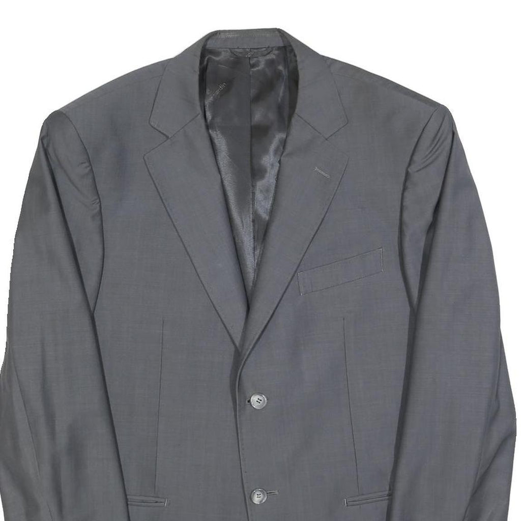PIERRE CARDIN Mens Grey Classic Jacket L Woven Button Closure Formal Blazer