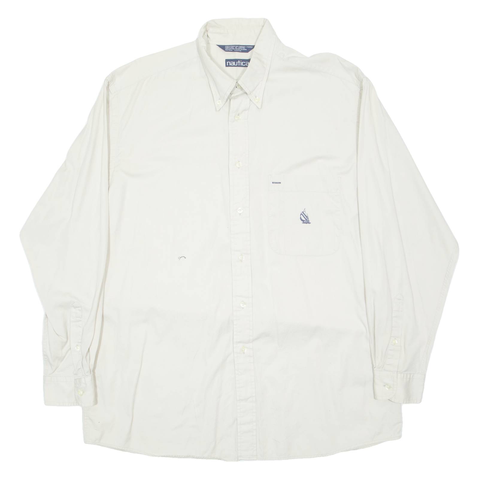 NAUTICA Mens Plain Shirt Beige Long Sleeve L