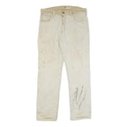 CARHARTT Mens Cotton Blend Beige Relaxed Fit Straight Leg Trousers W34 L32