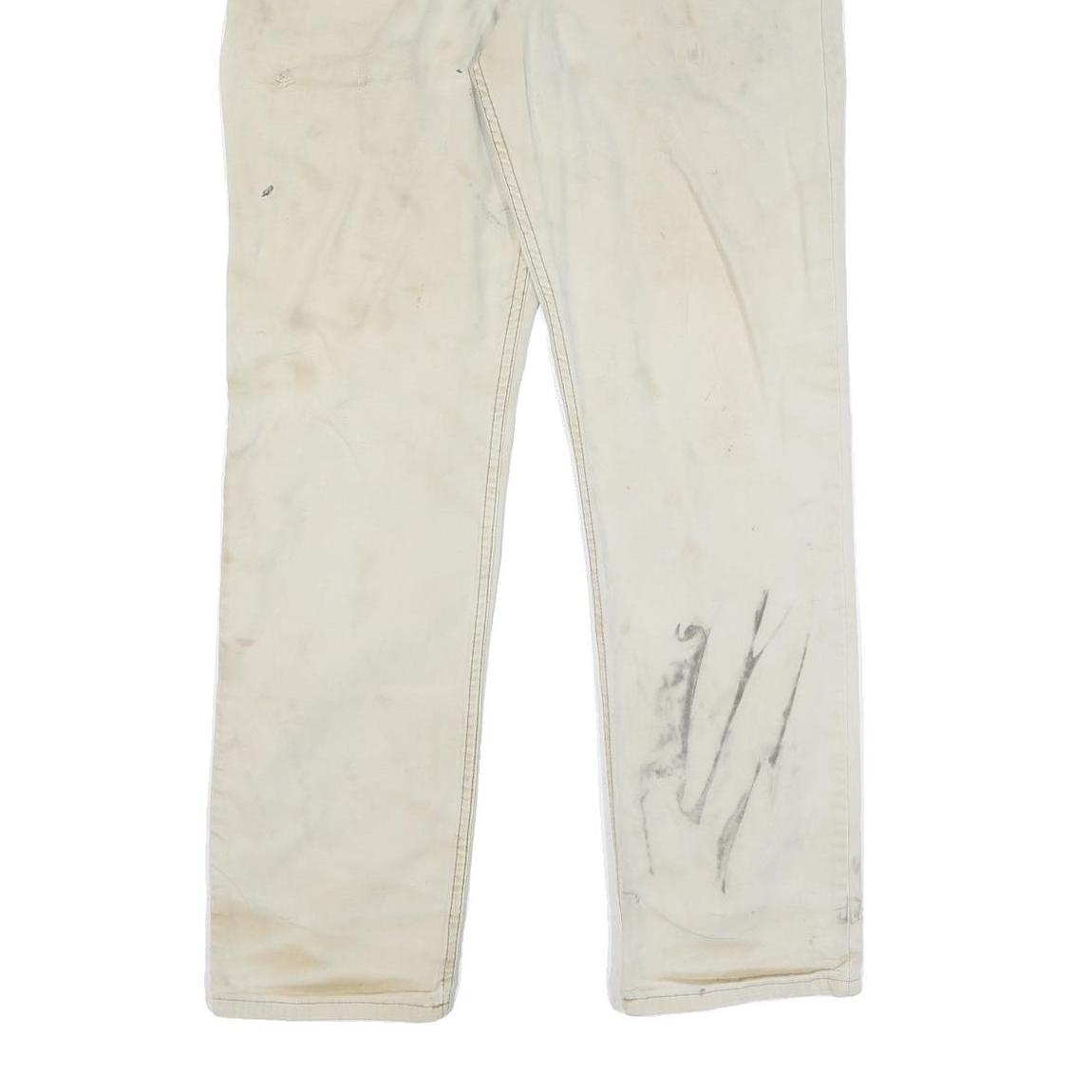 CARHARTT Mens Cotton Blend Beige Relaxed Fit Straight Leg Trousers W34 L32