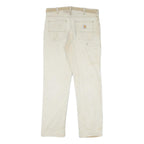 CARHARTT Mens Cotton Blend Beige Relaxed Fit Straight Leg Trousers W34 L32