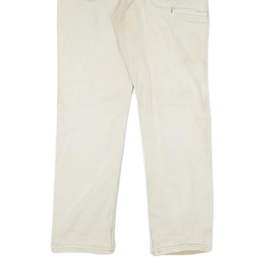 CARHARTT Mens Cotton Blend Beige Relaxed Fit Straight Leg Trousers W34 L32