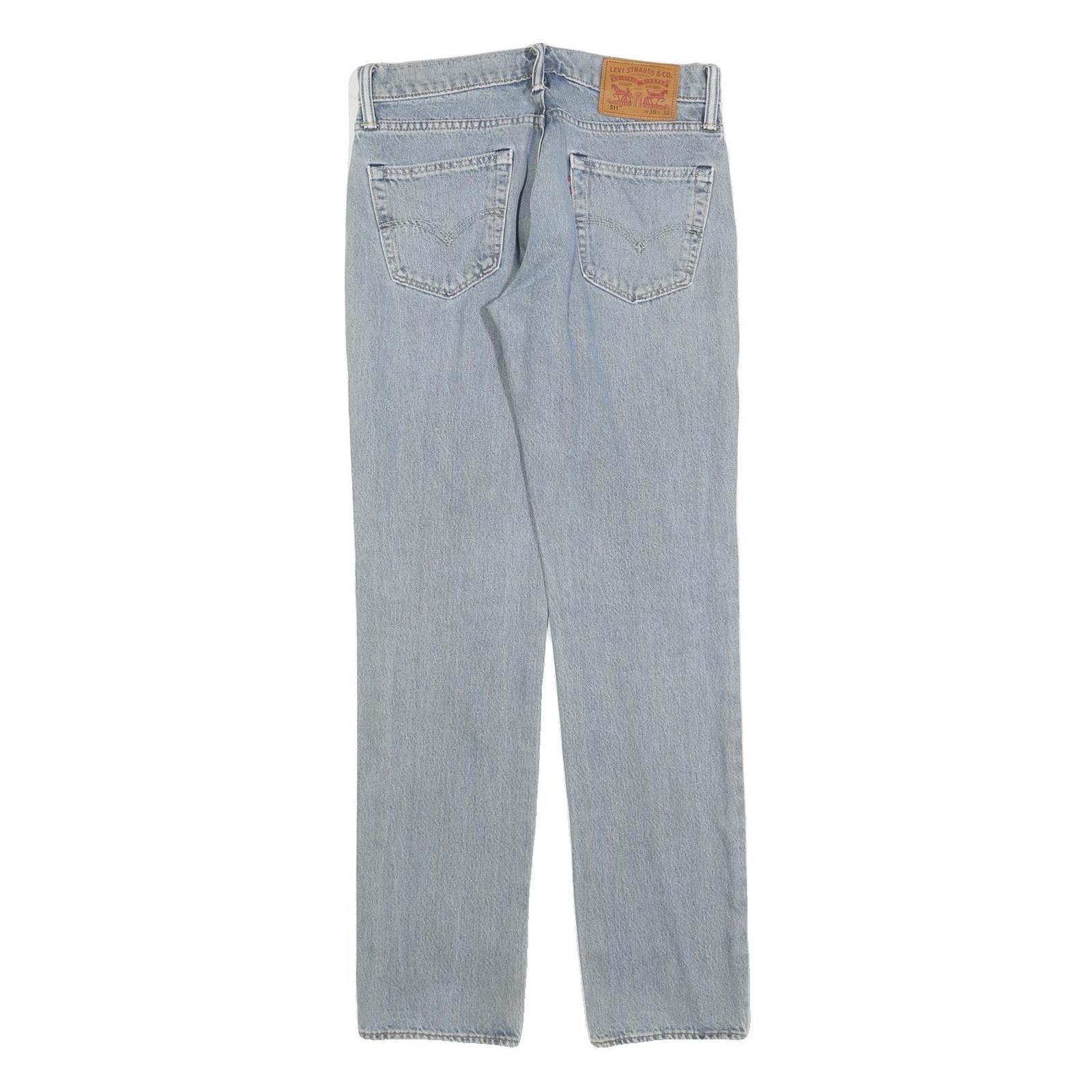 LEVI'S 511 Slim Mens Jeans Blue Slim Straight Denim Light W30 L32 Classic Fit