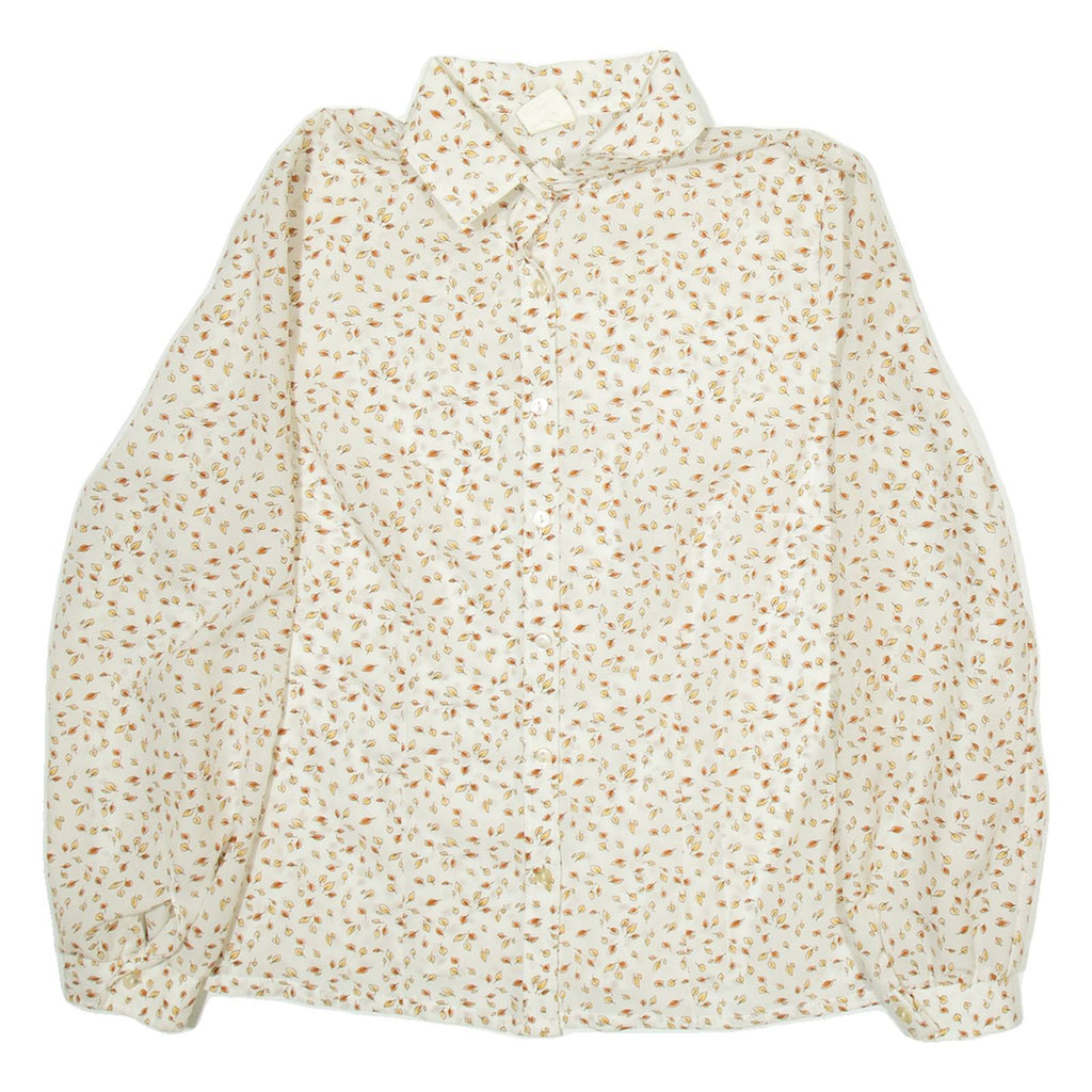 FREYA Womens Shirt White Floral Long Sleeve M