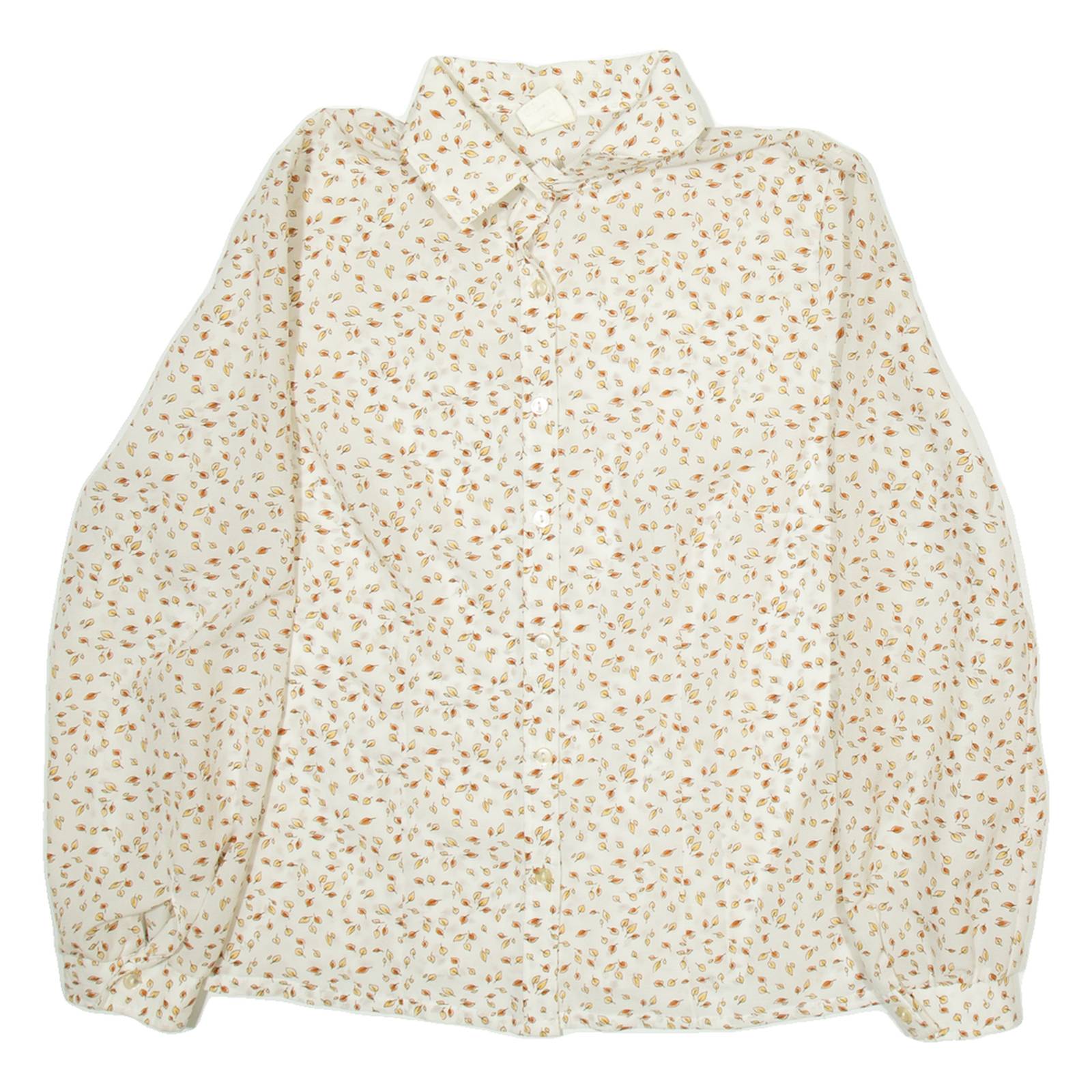 FREYA Womens Shirt White Floral Long Sleeve M