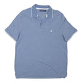 NAUTICA Mens Blue Cotton Blend Short Sleeve Plain L Polo Shirt Nautical Sailing