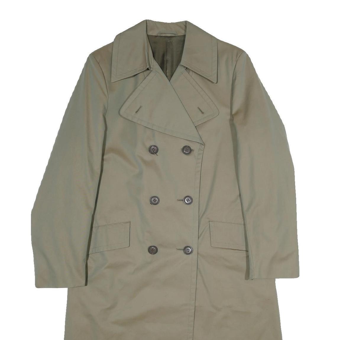 PKZ Womens Beige Cotton Classic Trench Jacket S Button Closure Long Sleeve