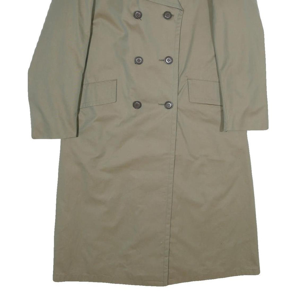 PKZ Womens Beige Cotton Classic Trench Jacket S Button Closure Long Sleeve