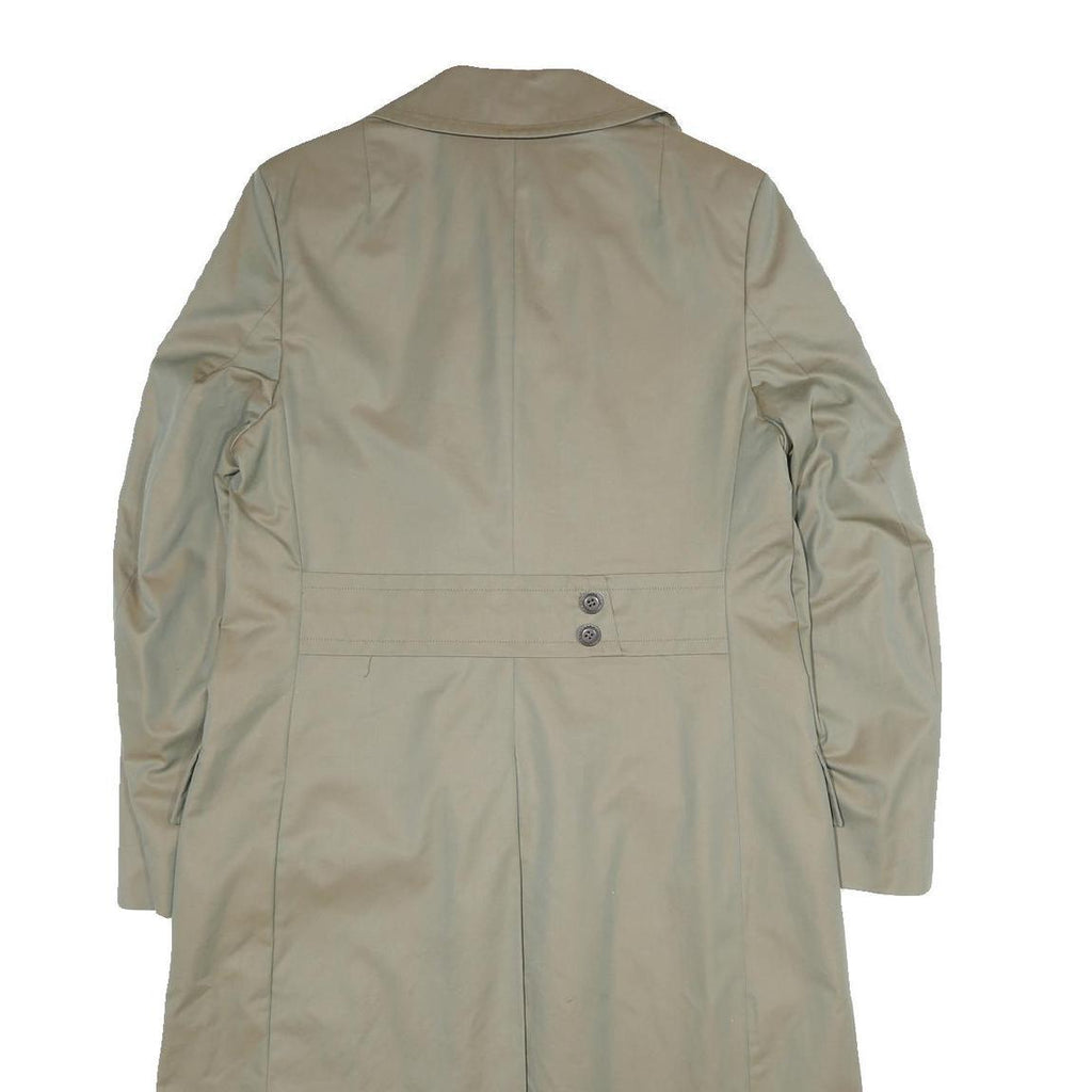 PKZ Womens Beige Cotton Classic Trench Jacket S Button Closure Long Sleeve