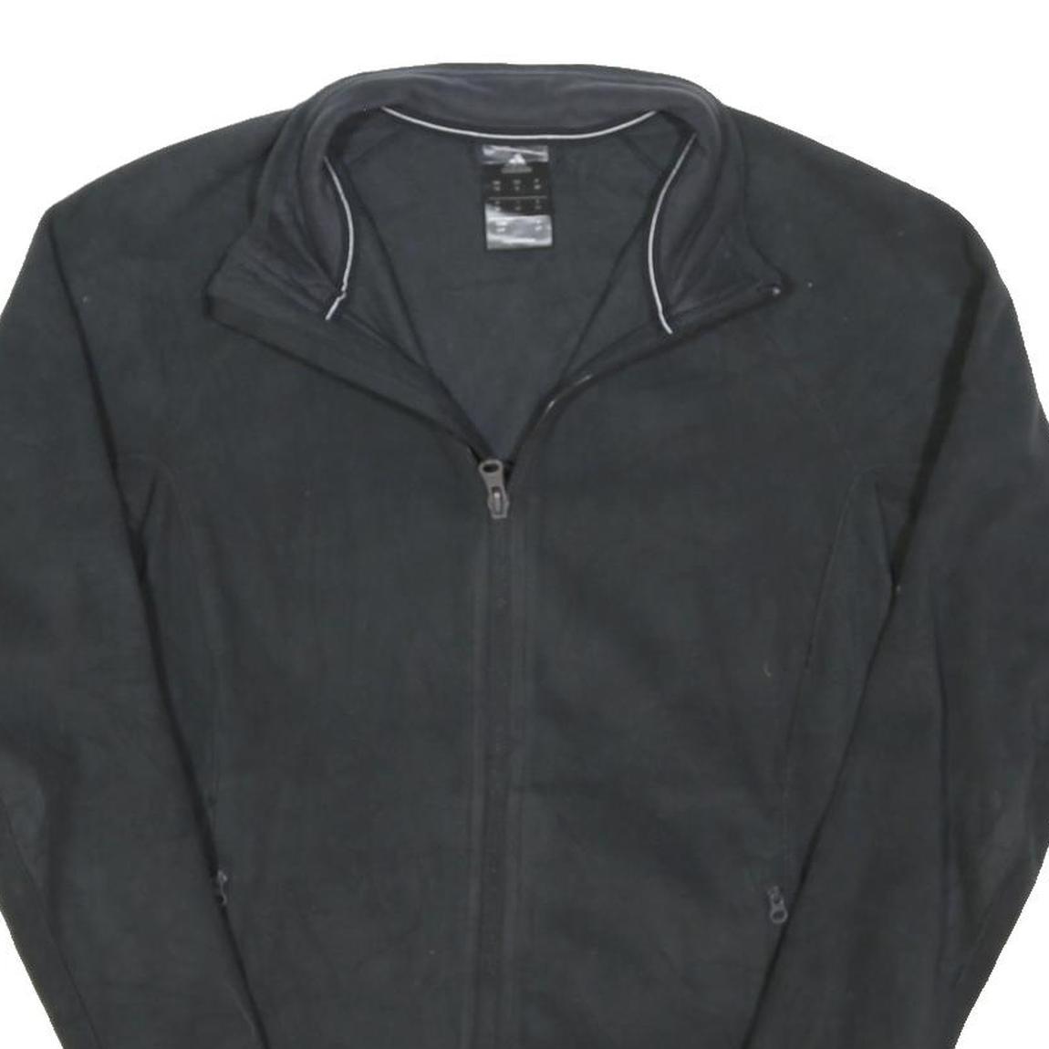 ADIDAS Womens Black Jacket UK 10 Polyester Blend Zip Sportswear Casual Outerwear