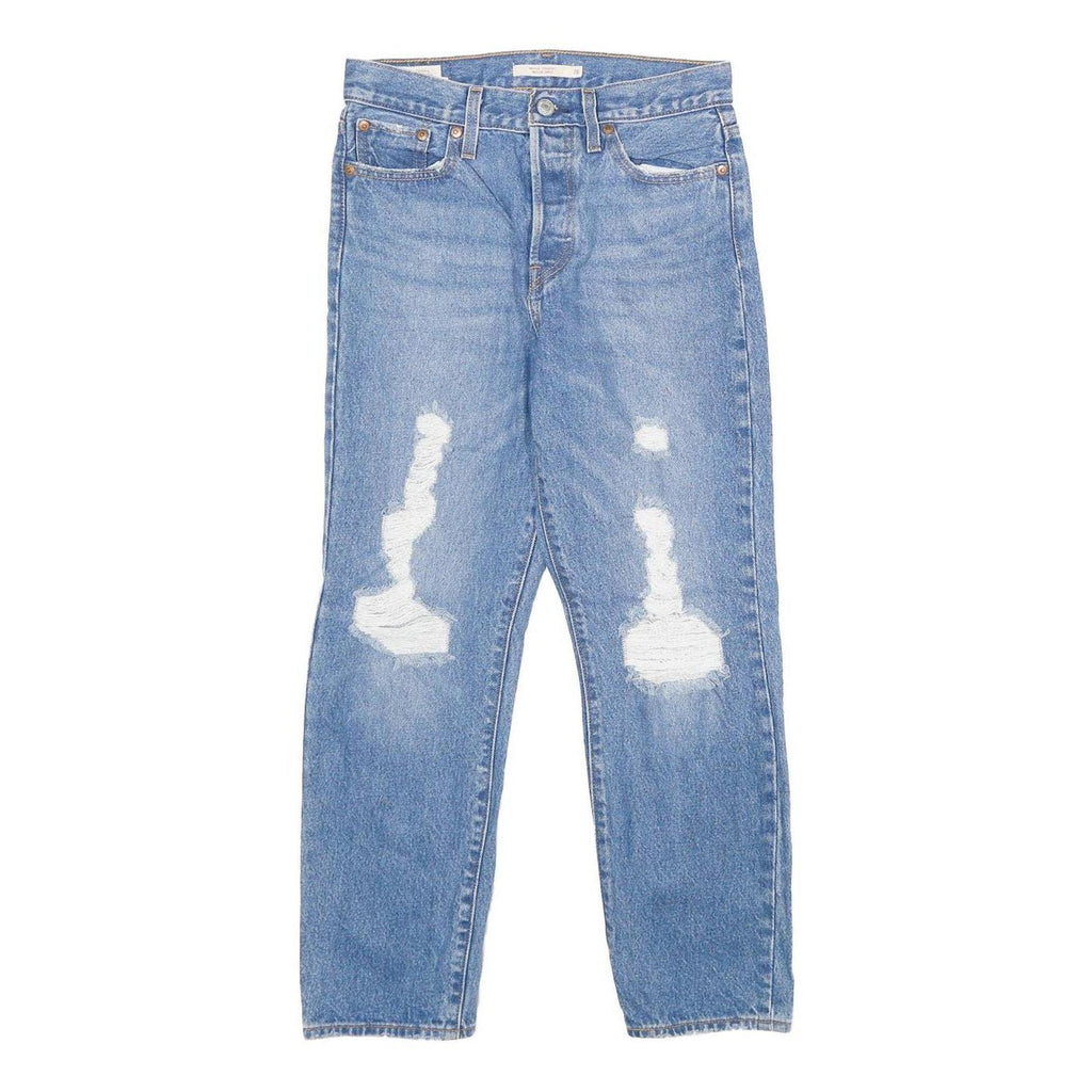 LEVI'S Wedgie Straight Big E Womens Jeans Blue Regular Straight Denim W26 L26