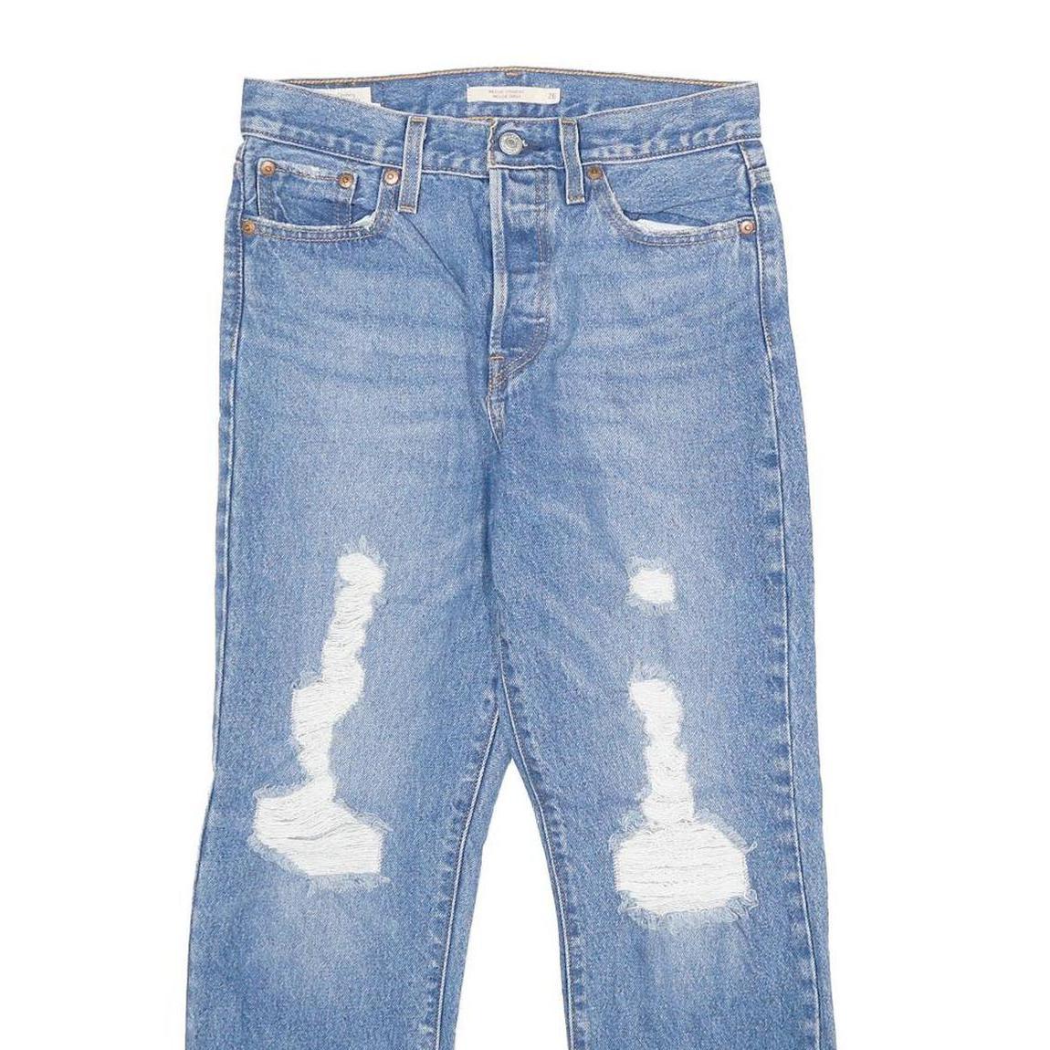 LEVI'S Wedgie Straight Big E Womens Jeans Blue Regular Straight Denim W26 L26