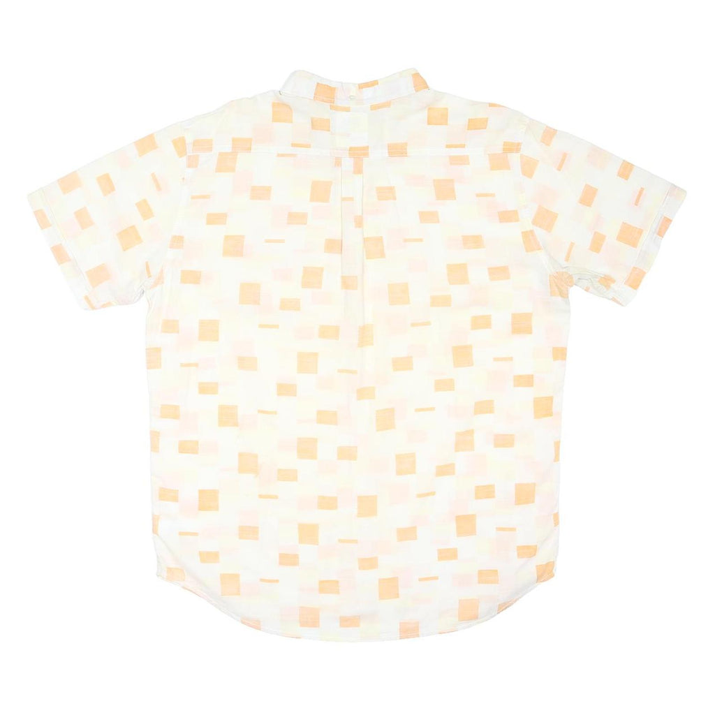 LEVI'S Mens Beige & Orange Cotton Blend Short Sleeve Shirt L Casual Summer Wear