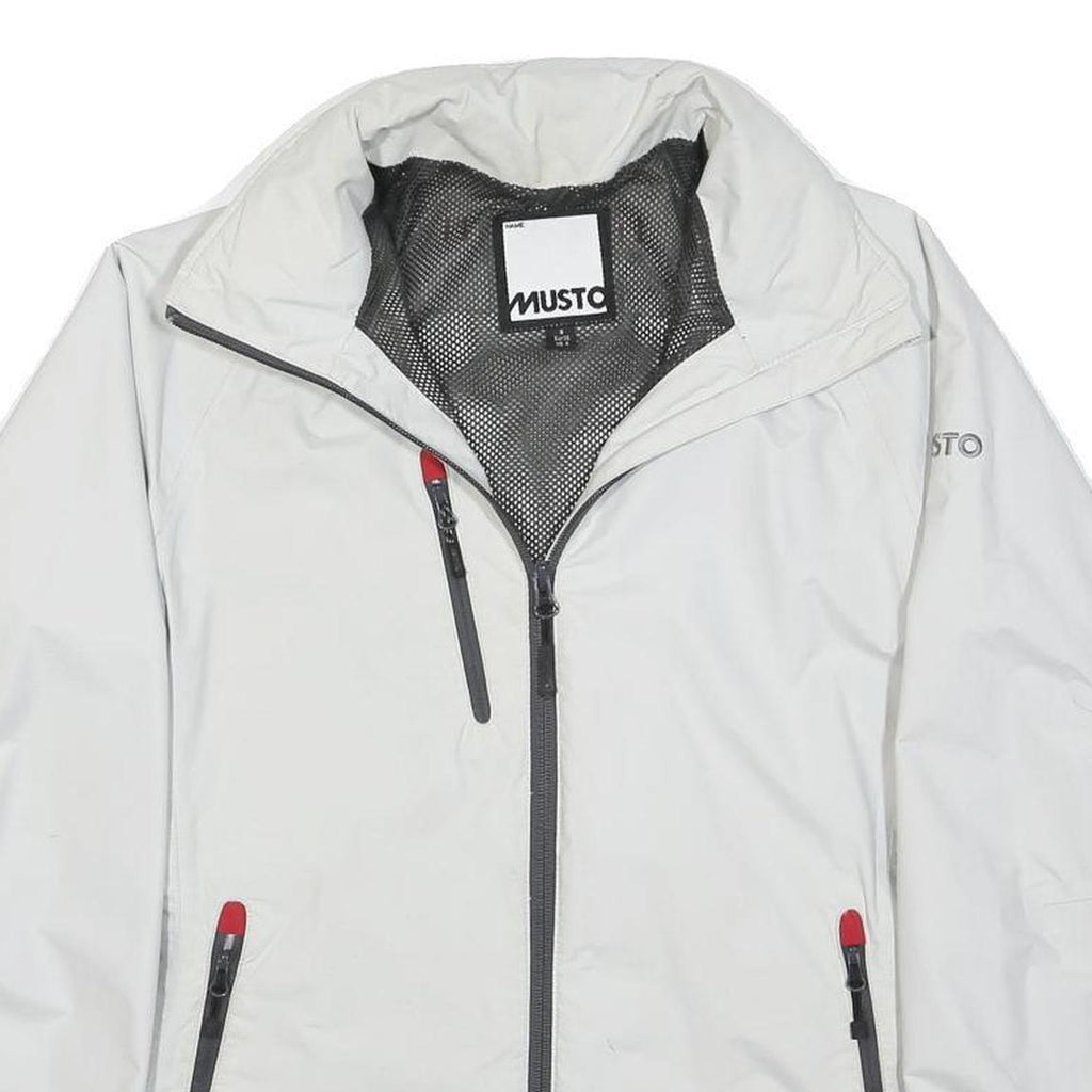 MUSTO Womens White Lightweight Polyamide Blend Zip Jacket UK 8 Plain Outdoor