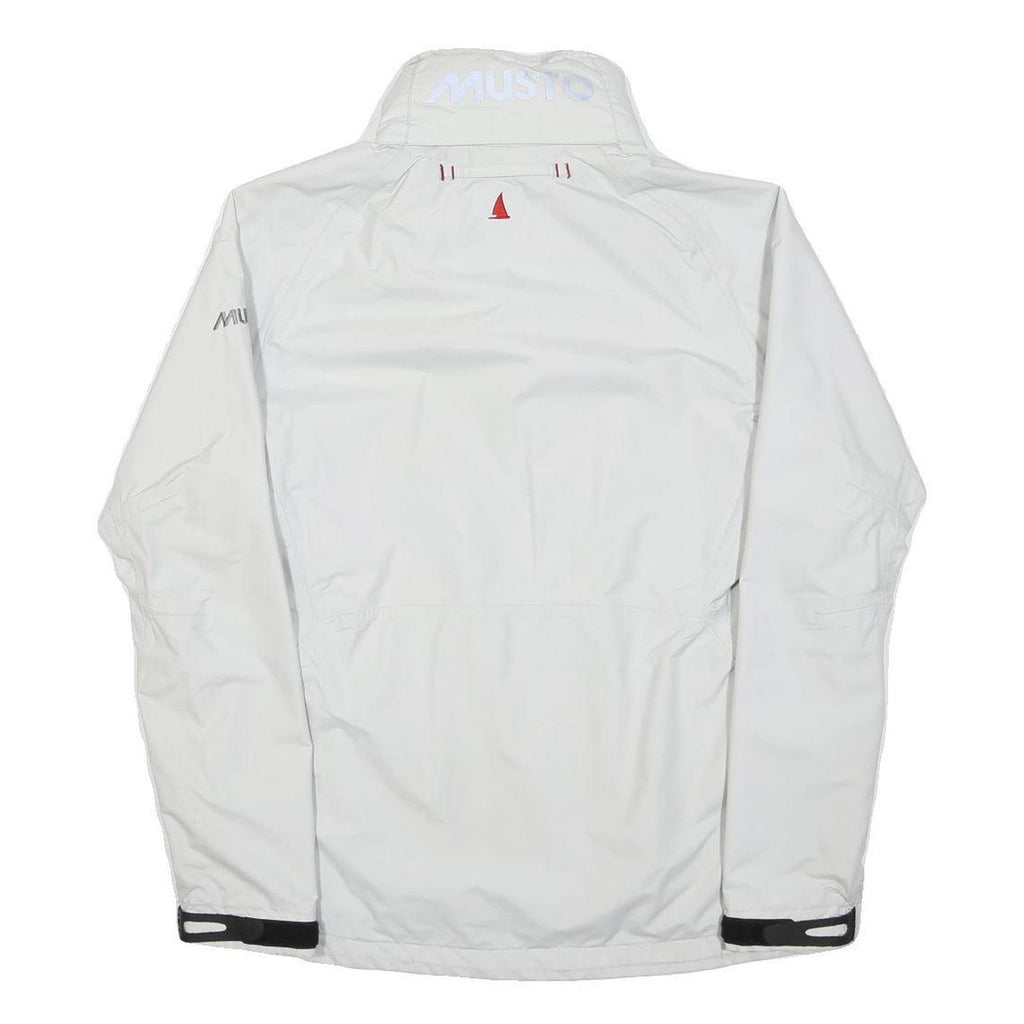MUSTO Womens White Lightweight Polyamide Blend Zip Jacket UK 8 Plain Outdoor