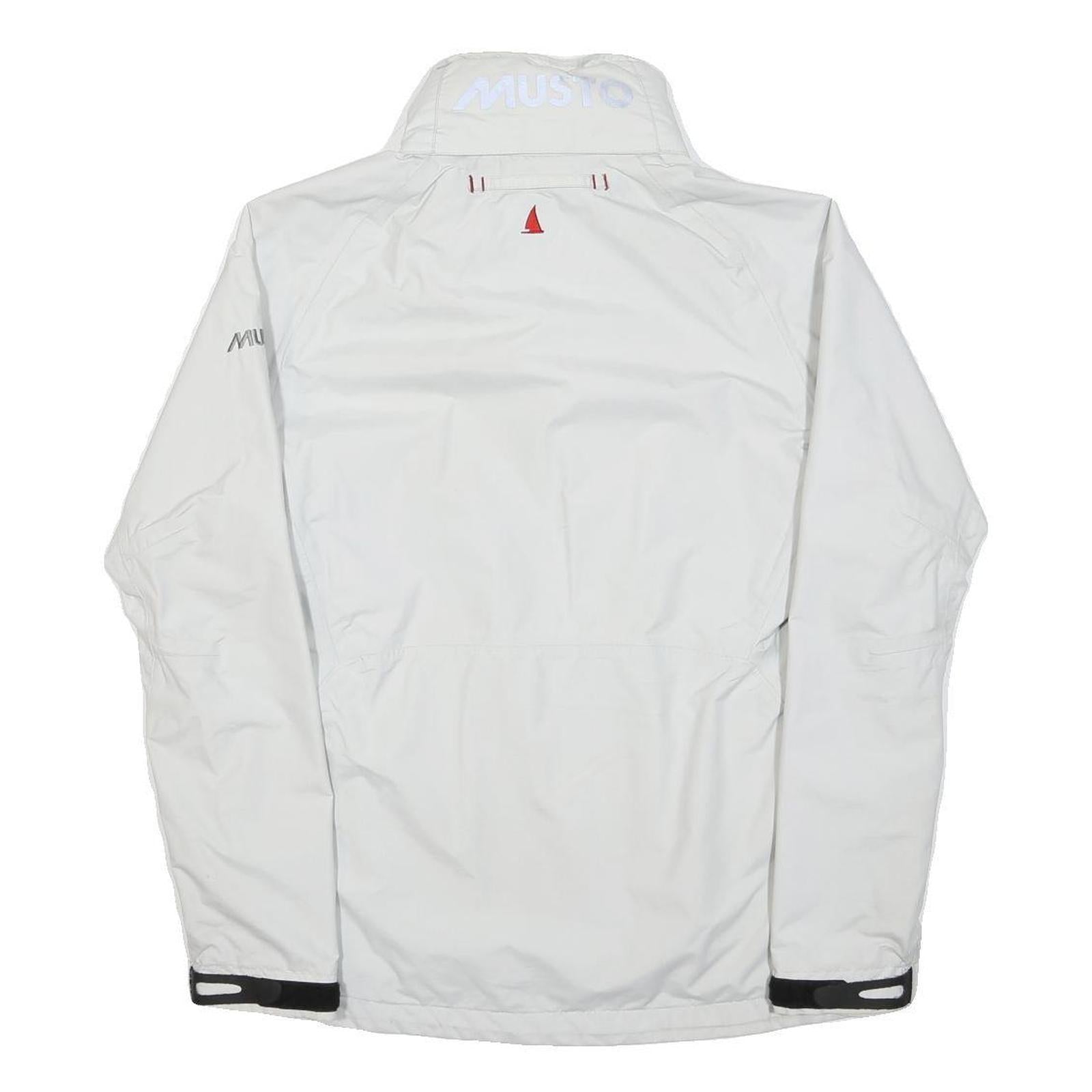 MUSTO Womens White Lightweight Polyamide Blend Zip Jacket UK 8 Plain Outdoor