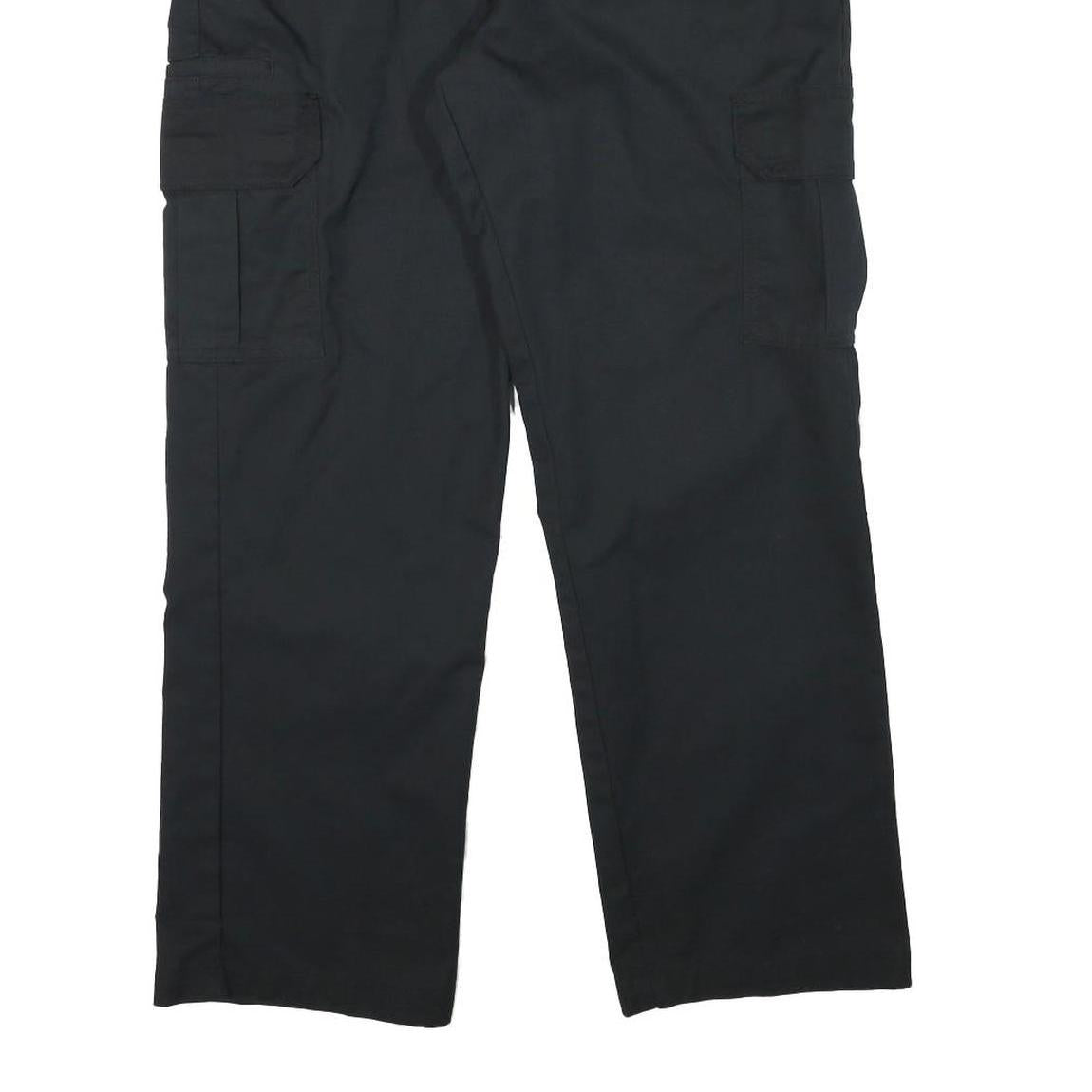 DICKIES Mens Black Cotton Blend Regular Straight Trousers W34 L29 Workwear