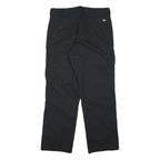 DICKIES Mens Black Cotton Blend Regular Straight Trousers W34 L29 Workwear
