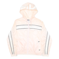 FILA Womens Pink & White Zip Hooded Nylon Jacket L Lightweight Sportswear