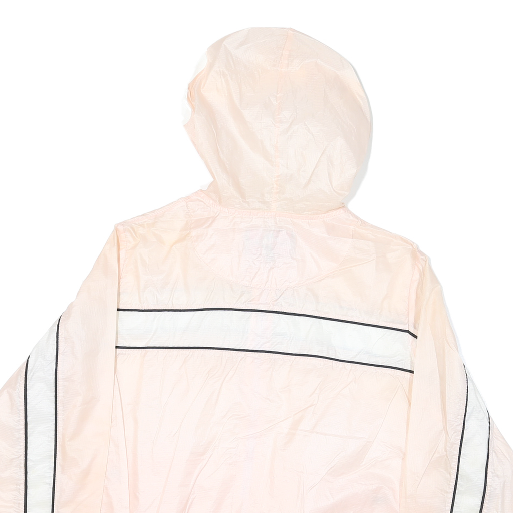 FILA Womens Pink & White Zip Hooded Nylon Jacket L Lightweight Sportswear