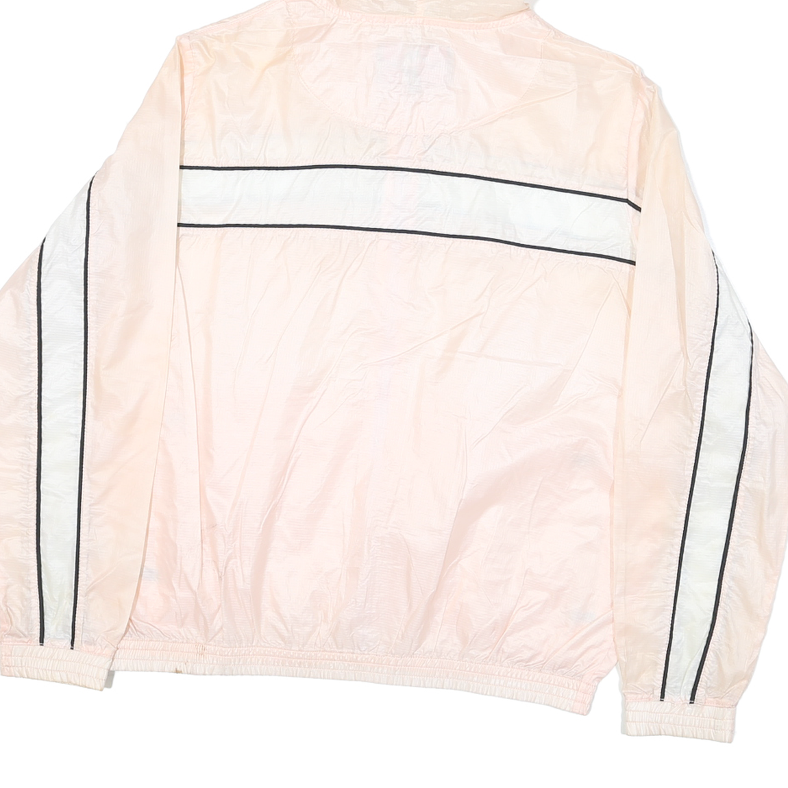 FILA Womens Pink & White Zip Hooded Nylon Jacket L Lightweight Sportswear