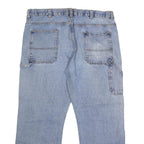 BLUE MOUNTAIN Mens Loose Fit Blue Denim Jeans W40 L31 Casual Cotton Blend Zip