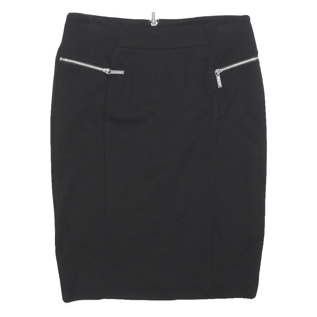 MICHAEL KORS Womens Black Pencil Knee Length Woven Skirt Size M Elegant Zip