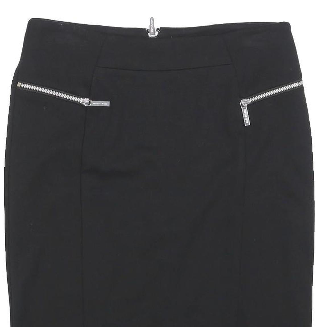 MICHAEL KORS Womens Black Pencil Knee Length Woven Skirt Size M Elegant Zip