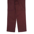 NAUTICA Mens Cotton Burgundy Regular Straight Trousers W30 L30 Classic Zip