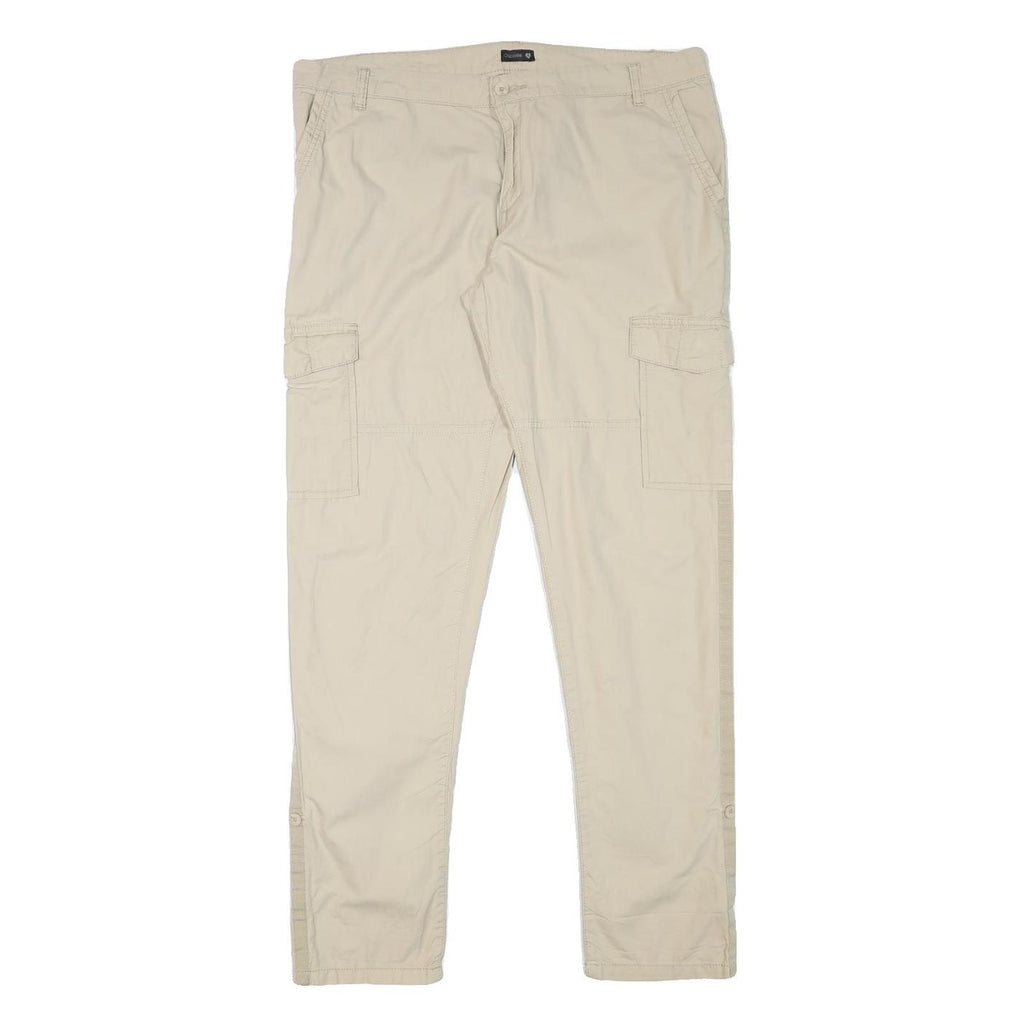 CHICOREE Womens Cotton Blend Beige Slim Tapered Trousers W36 L30 Cargo Pocket