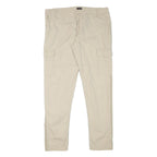CHICOREE Womens Cotton Blend Beige Slim Tapered Trousers W36 L30 Cargo Pocket