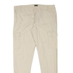 CHICOREE Womens Cotton Blend Beige Slim Tapered Trousers W36 L30 Cargo Pocket