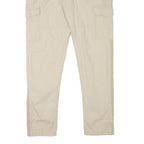 CHICOREE Womens Cotton Blend Beige Slim Tapered Trousers W36 L30 Cargo Pocket