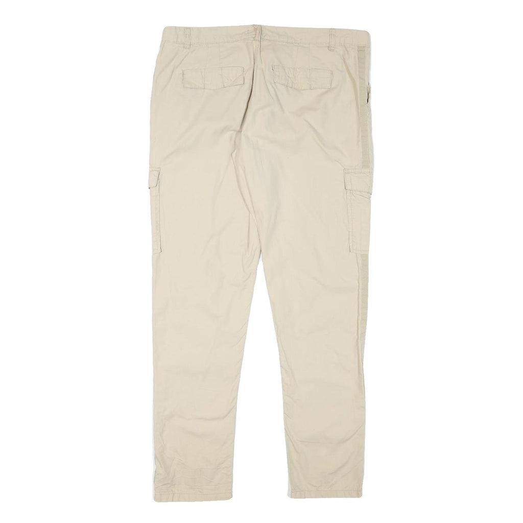 CHICOREE Womens Cotton Blend Beige Slim Tapered Trousers W36 L30 Cargo Pocket