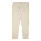 CHICOREE Womens Cotton Blend Beige Slim Tapered Trousers W36 L30 Cargo Pocket