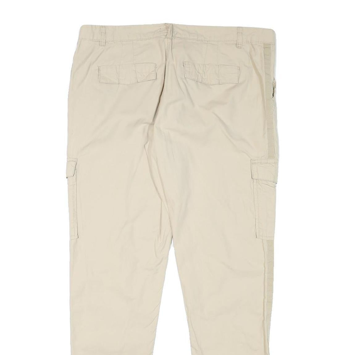 CHICOREE Womens Cotton Blend Beige Slim Tapered Trousers W36 L30 Cargo Pocket