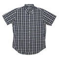 NAUTICA Mens Blue & White Check Shirt M Cotton Blend Button-Down Casual Summer
