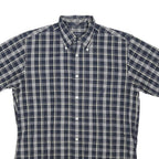 NAUTICA Mens Blue & White Check Shirt M Cotton Blend Button-Down Casual Summer