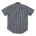 NAUTICA Mens Blue & White Check Shirt M Cotton Blend Button-Down Casual Summer