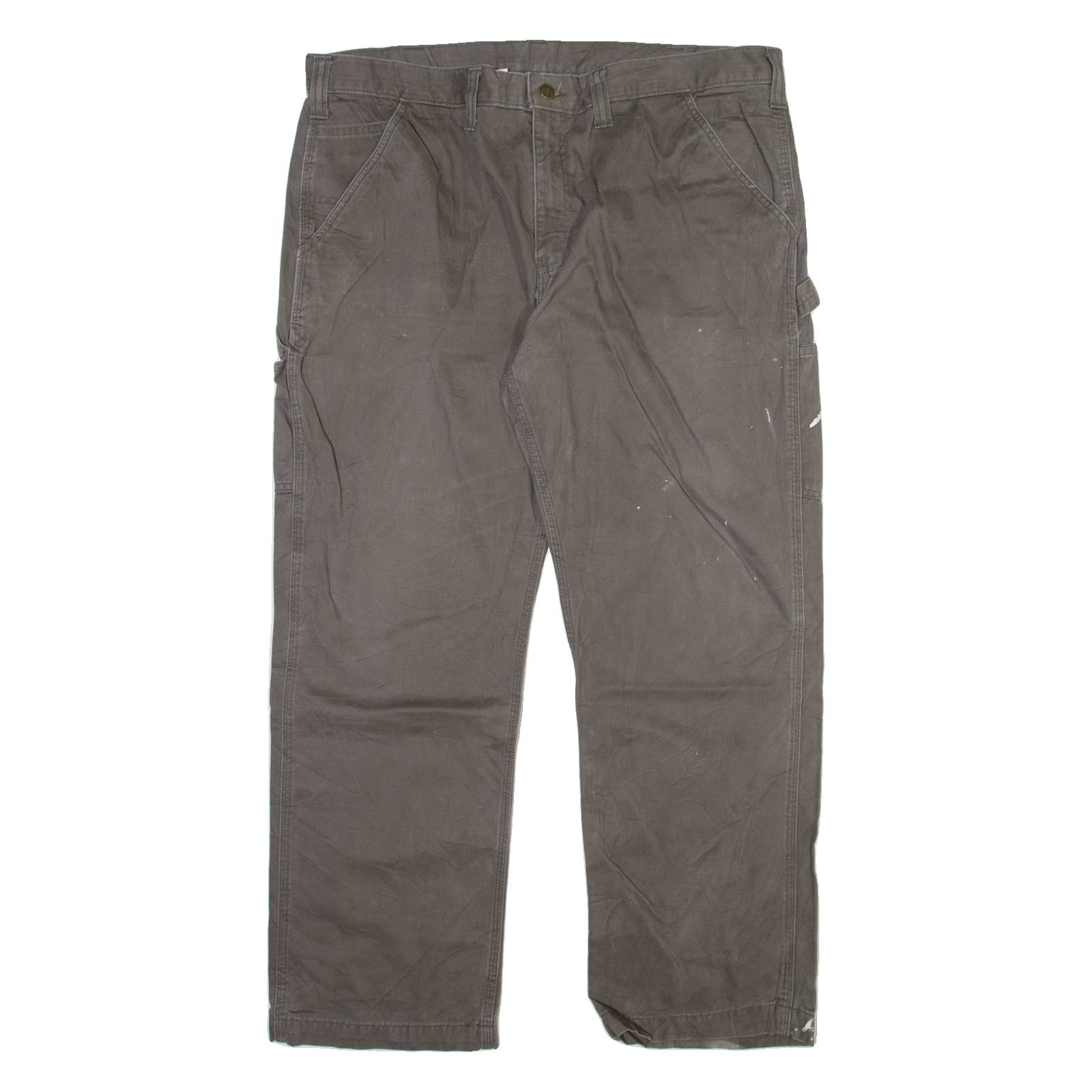 CARHARTT Carpenter Mens Trousers Grey Relaxed Straight W40 L30