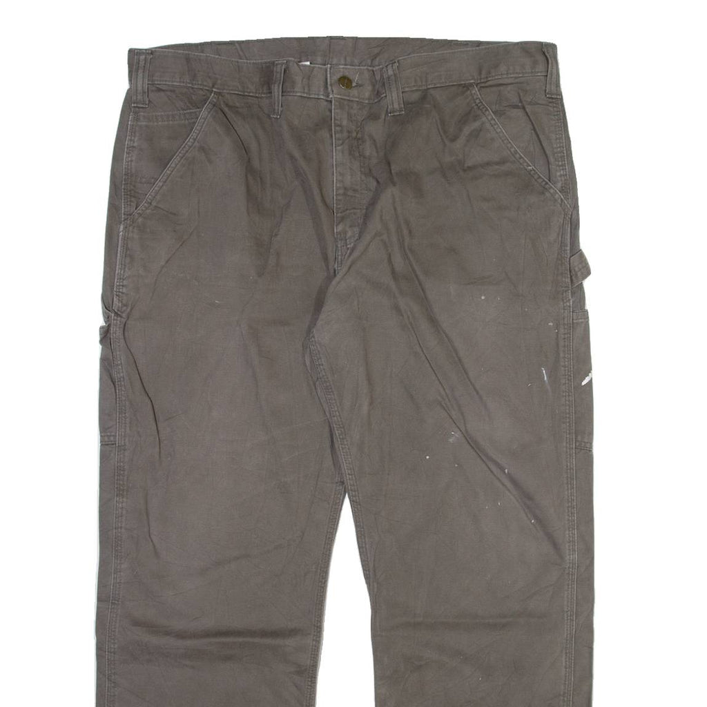 CARHARTT Carpenter Mens Trousers Grey Relaxed Straight W40 L30