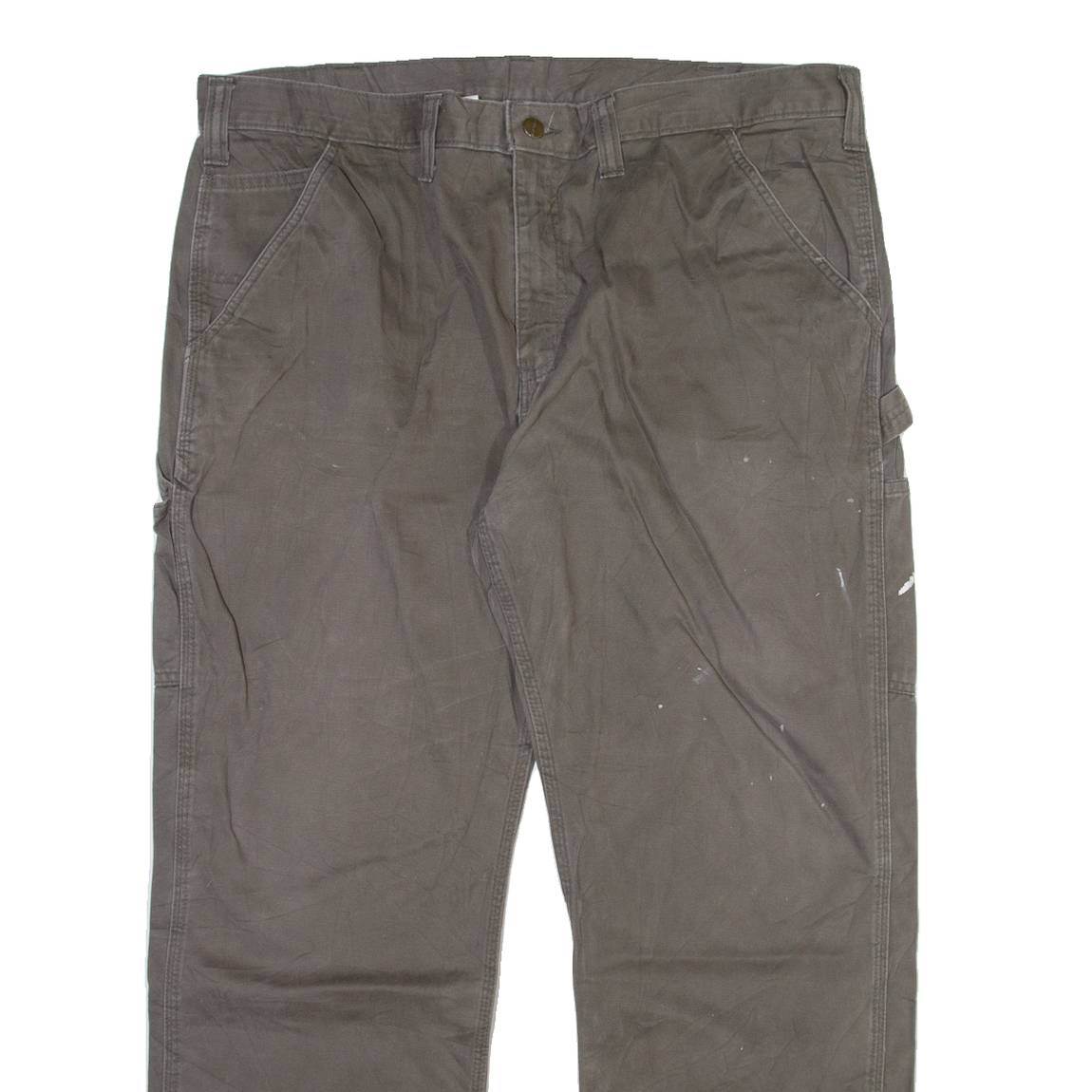 CARHARTT Carpenter Mens Trousers Grey Relaxed Straight W40 L30