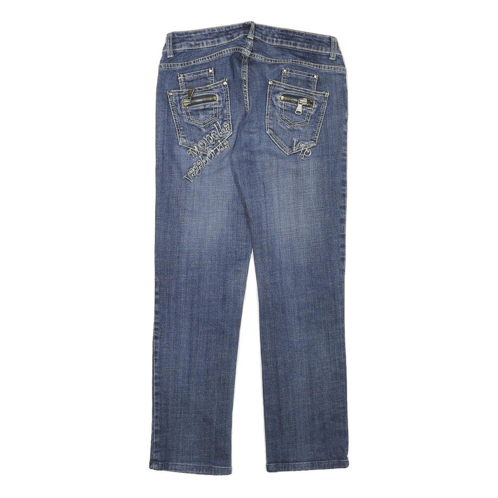 MONELLA VAGABONDA VIP Womens Slim Blue Denim W28 L26 Embroidered Back Pockets