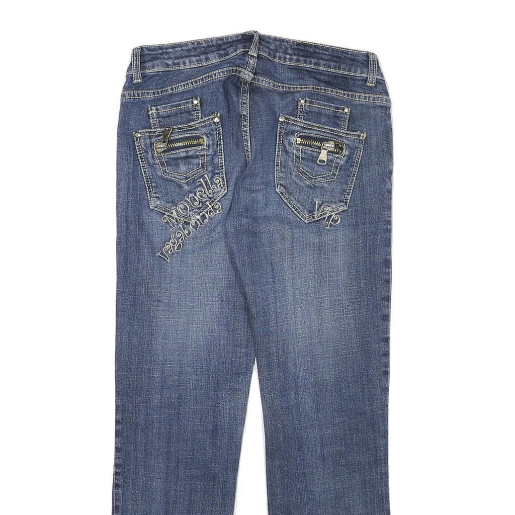 MONELLA VAGABONDA VIP Womens Slim Blue Denim W28 L26 Embroidered Back Pockets