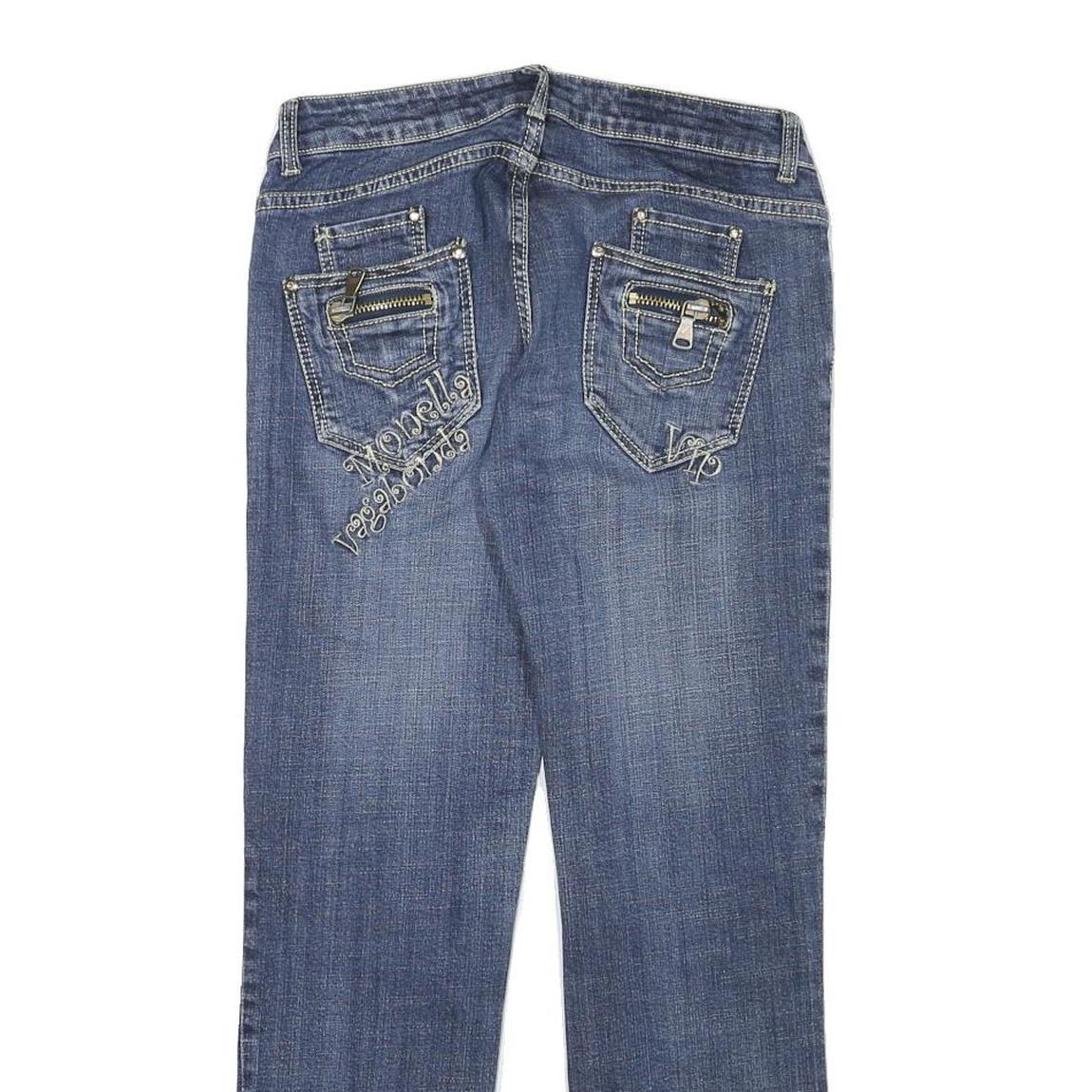 MONELLA VAGABONDA VIP Womens Slim Blue Denim W28 L26 Embroidered Back Pockets
