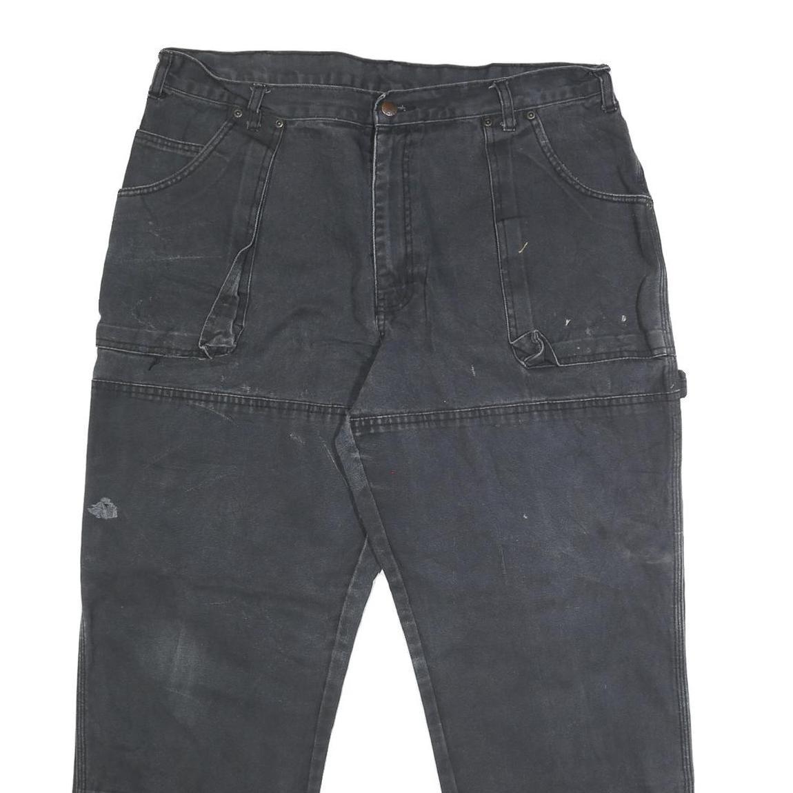 DICKIES Mens Black Regular Fit Straight Denim Cotton Blend Jeans W38 L28