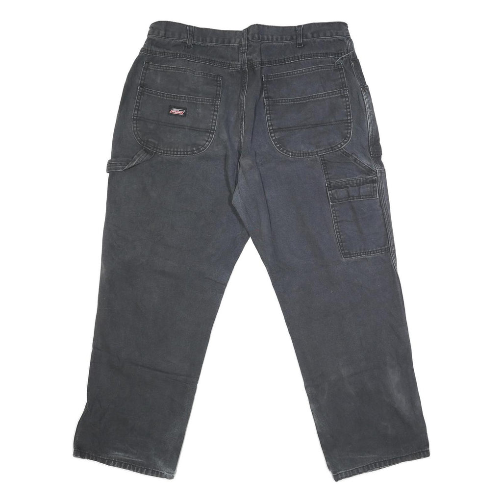 DICKIES Mens Black Regular Fit Straight Denim Cotton Blend Jeans W38 L28