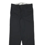 DICKIES Mens Cotton Blend Black Regular Fit Straight Leg Trousers W32 L30