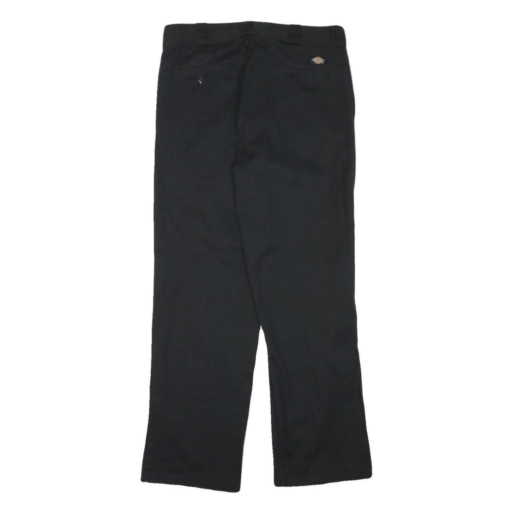 DICKIES Mens Cotton Blend Black Regular Fit Straight Leg Trousers W32 L30