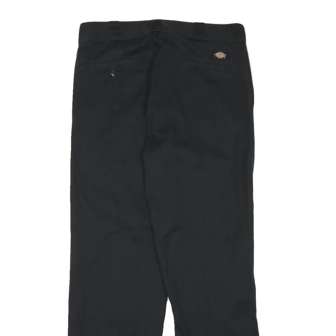 DICKIES Mens Cotton Blend Black Regular Fit Straight Leg Trousers W32 L30